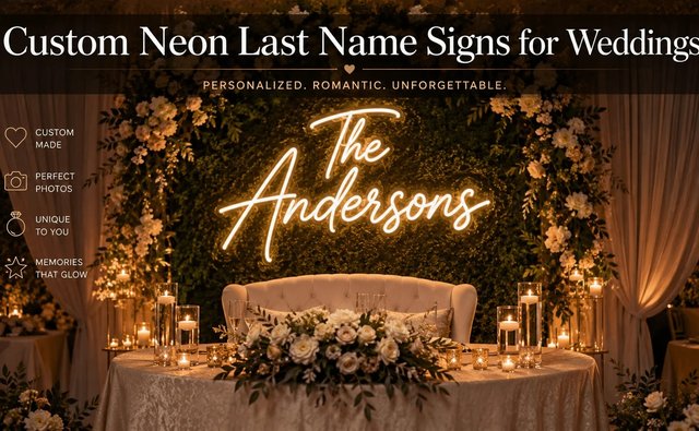 Custom Neon Last Name Signs for Weddings Custom Neon Last Name Signs for Weddings