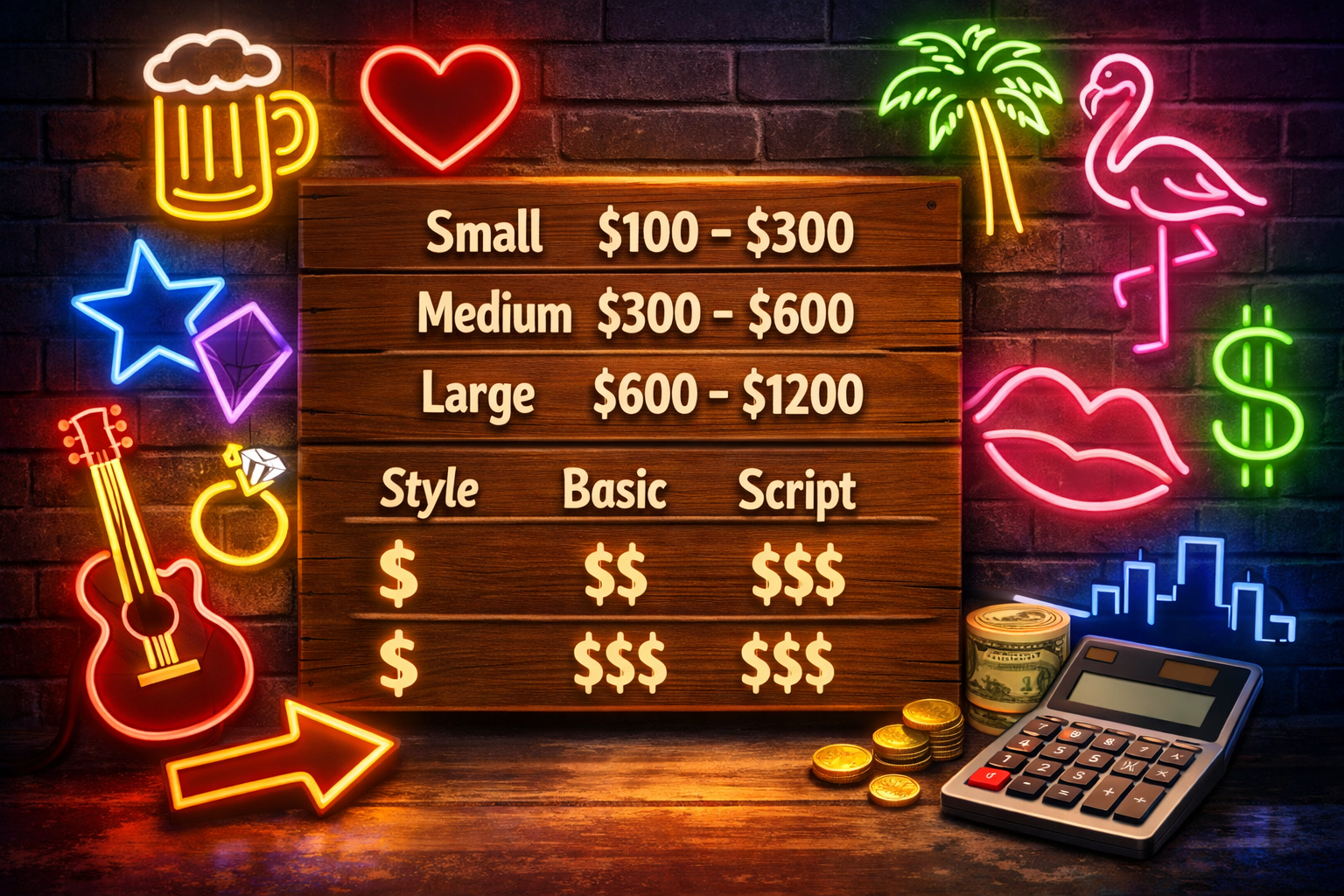 Custom Neon Signs Pricing Breakdown by Size and Style Custom Neon Signs Pricing Breakdown by Size and Style