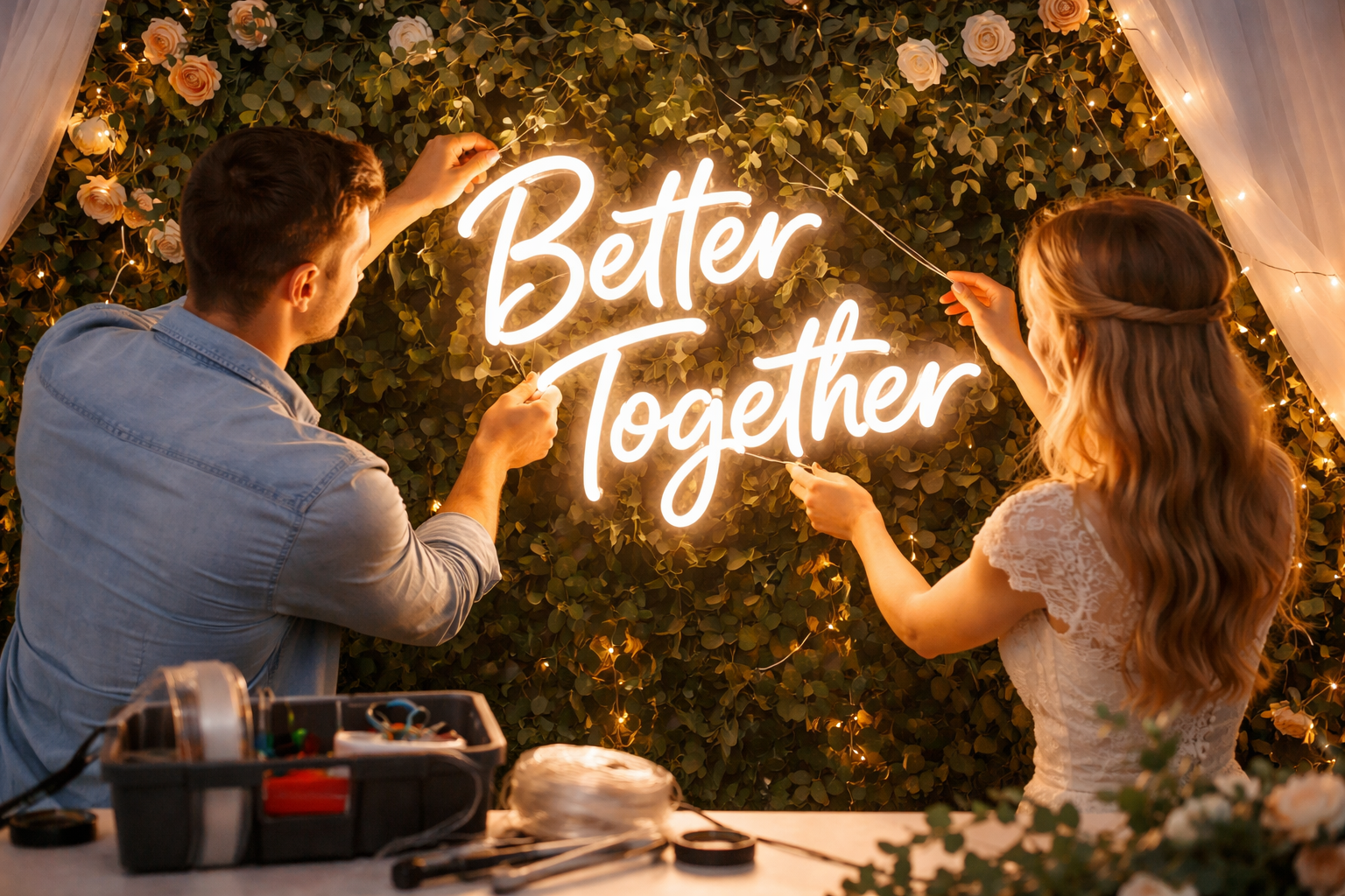 How to Hang a Neon Sign at a Wedding Safely and Securely How to Hang a Neon Sign at a Wedding Safely and Securely