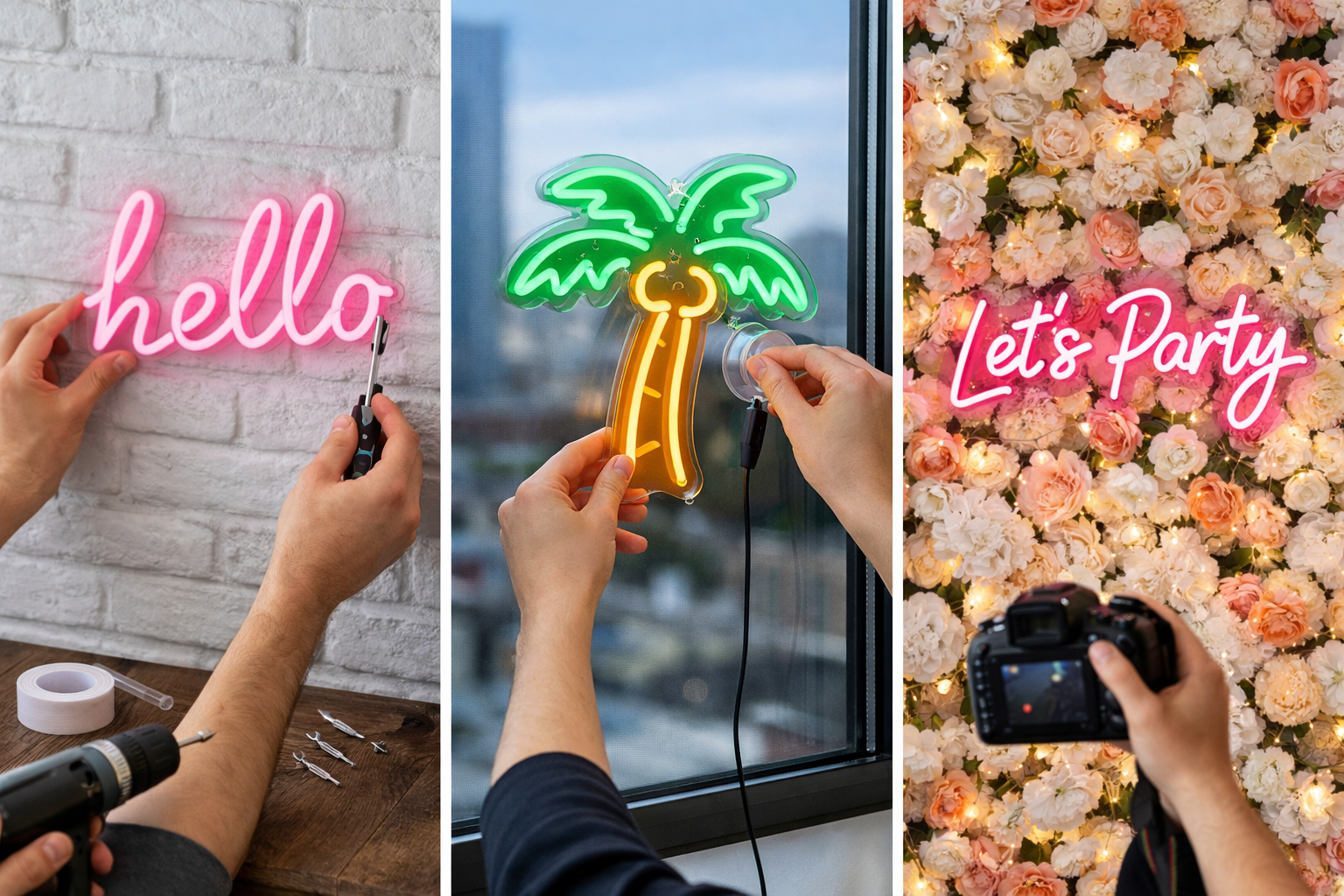 How to Hang Neon Signs on Walls, Windows, and Backdrops How to Hang Neon Signs on Walls, Windows, and Backdrops