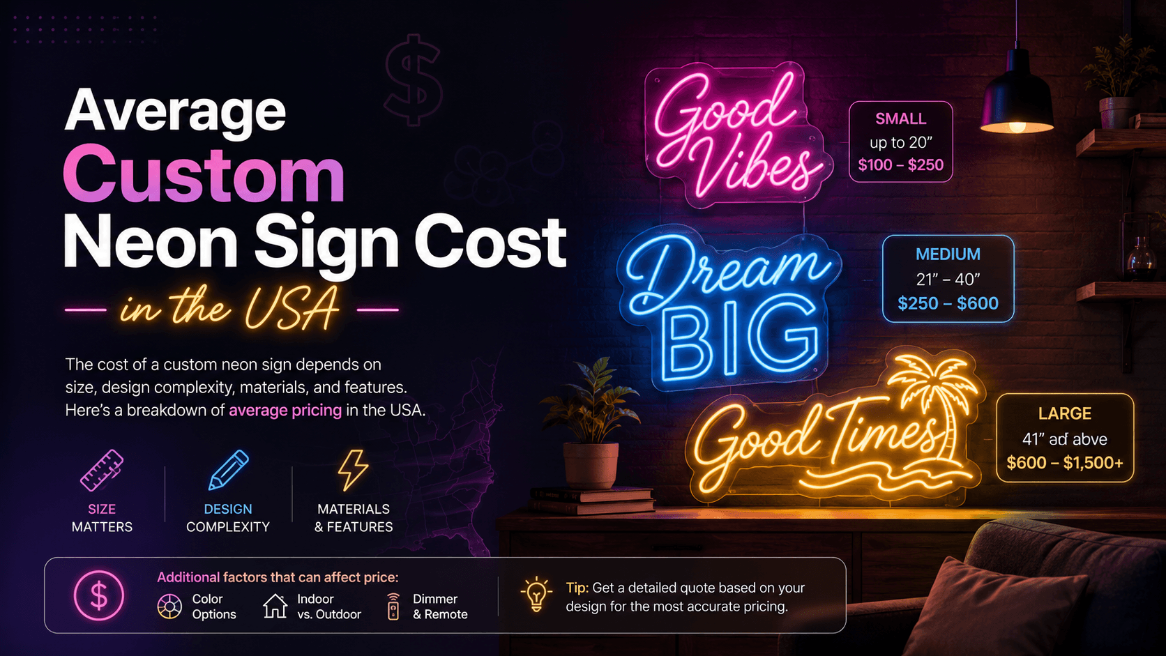 How Much Do Custom Neon Signs Cost in the USA? How Much Do Custom Neon Signs Cost in the USA?