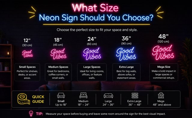 What Size Neon Sign Should You Choose? What Size Neon Sign Should You Choose?