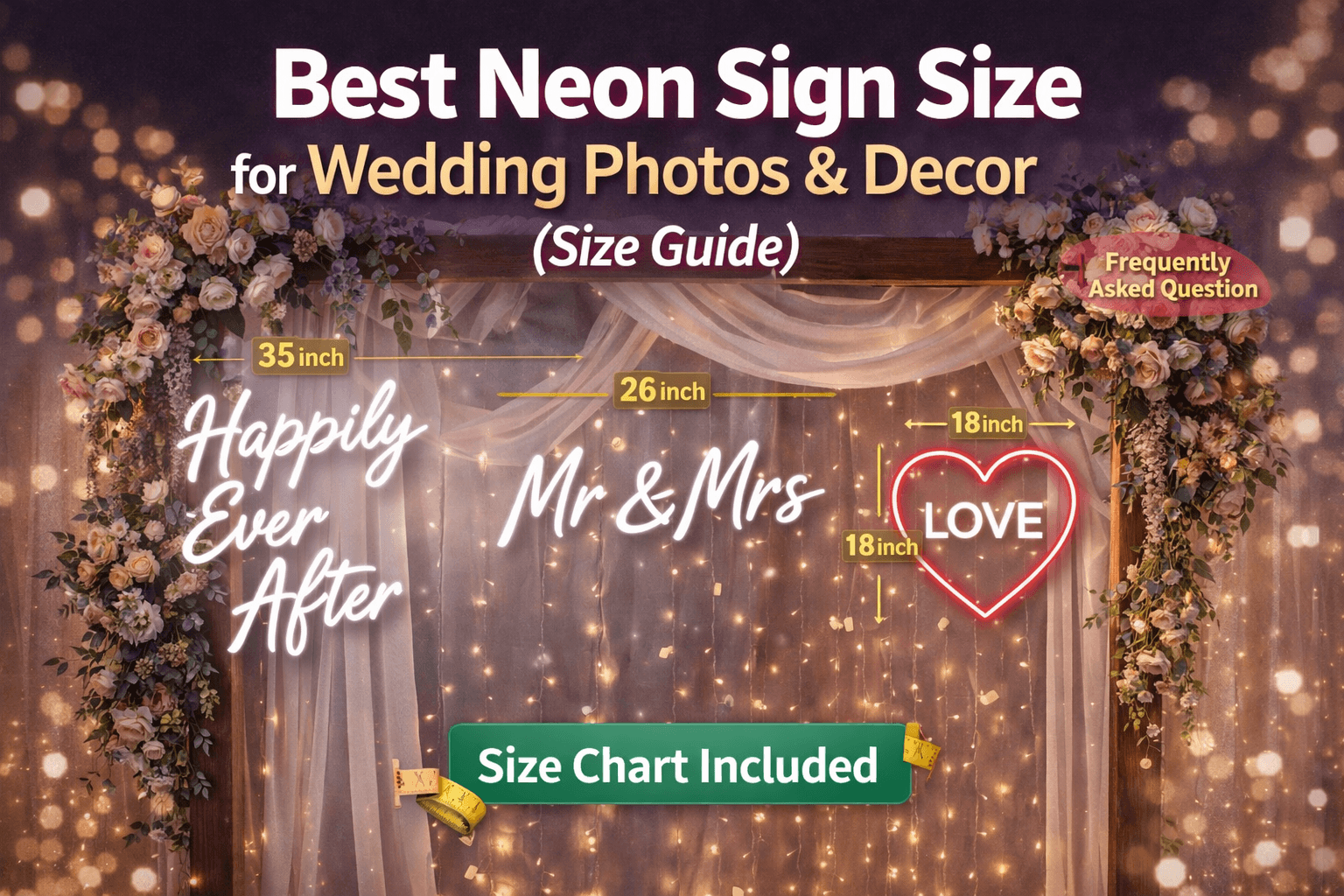 Best Neon Sign Size for Wedding Photos & Decor Best Neon Sign Size for Wedding Photos & Decor