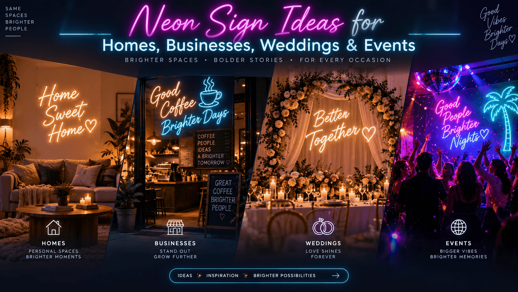 Neon Sign Ideas for Homes, Businesses, Weddings & Events Neon Sign Ideas for Homes, Businesses, Weddings & Events