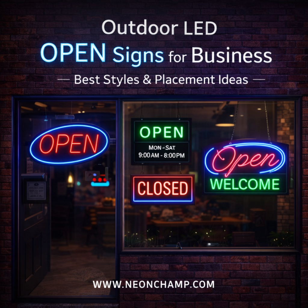 Outdoor LED Open Signs for Business: Best Styles and Placement Ideas Outdoor LED Open Signs for Business: Best Styles and Placement Ideas