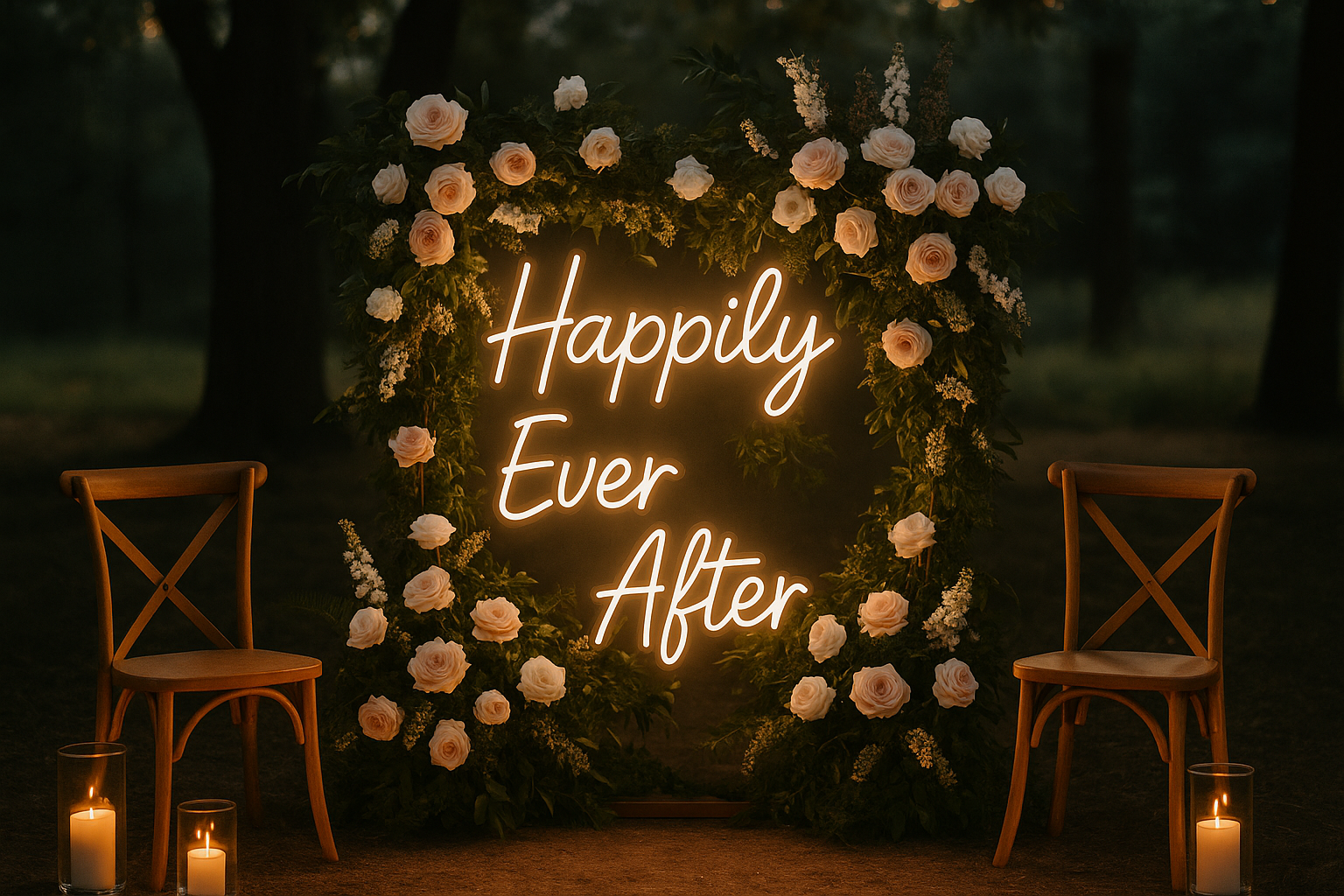 Outdoor Wedding Decor Guide: Adding Glow with Custom Neon Signs Outdoor Wedding Decor Guide: Adding Glow with Custom Neon Signs