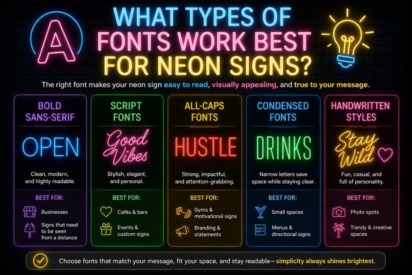A Guide to the Best Fonts for Neon Signs That Stand Out A Guide to the Best Fonts for Neon Signs That Stand Out